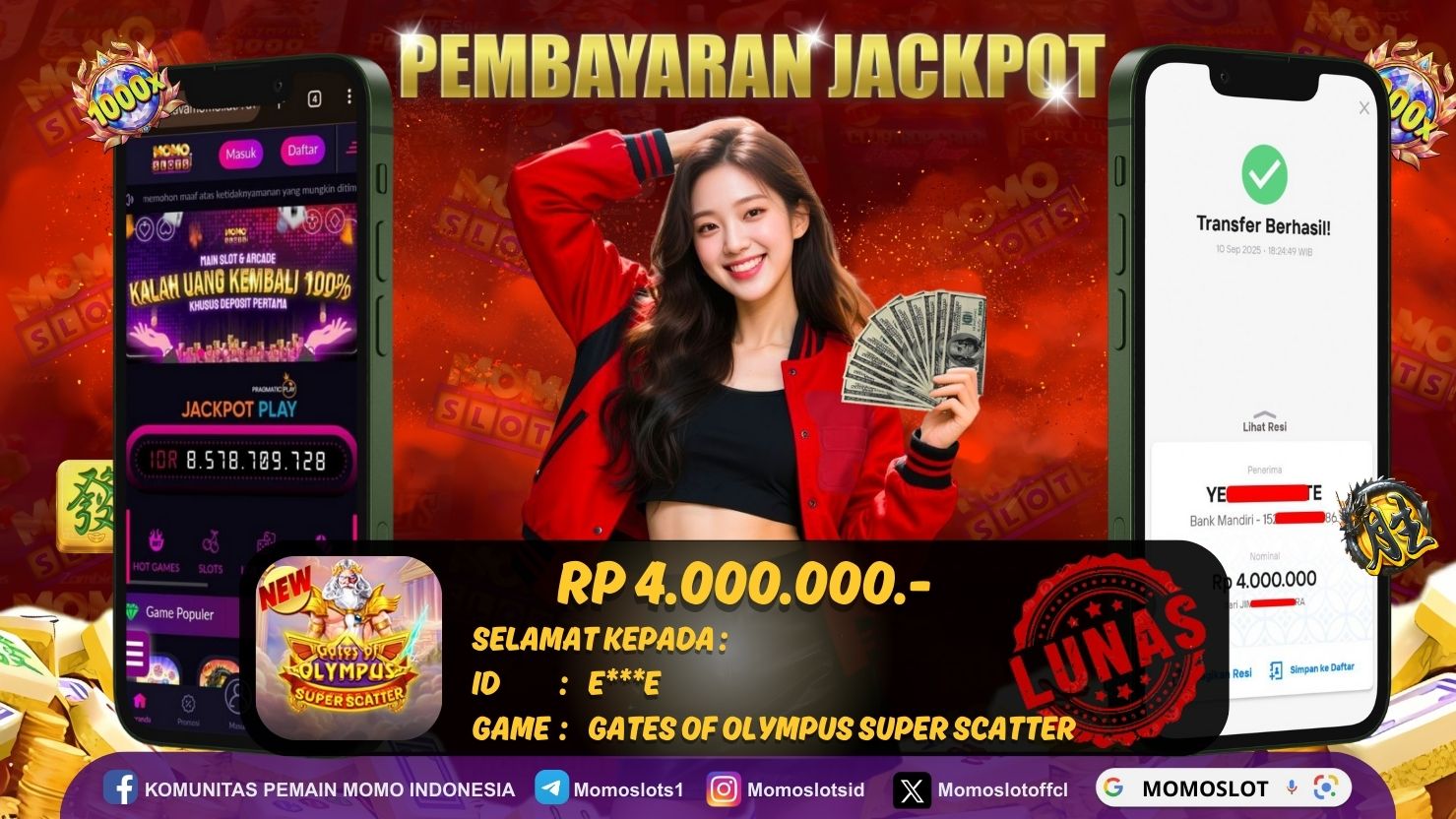 MOMOSLOTS JACKPOT SLOT GATES OF OLYMPUS SUPER SCATTER